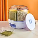 Dispenser de Alimentos e Grãos Giratório com 6 Divisões
