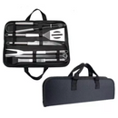 Kit Churrasco de Luxo com 9 Peças em Inox + Maleta