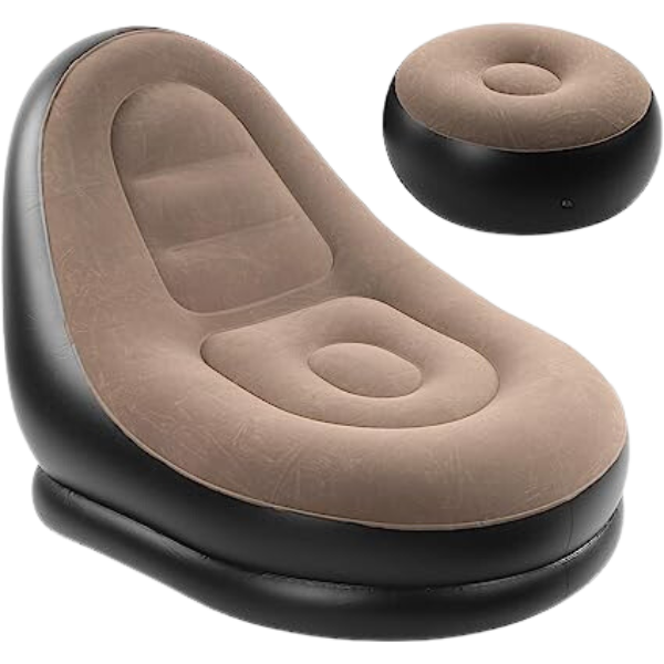 Sofá Inflável Ultra Lounge Com Pufe - Sofá Preguiçoso