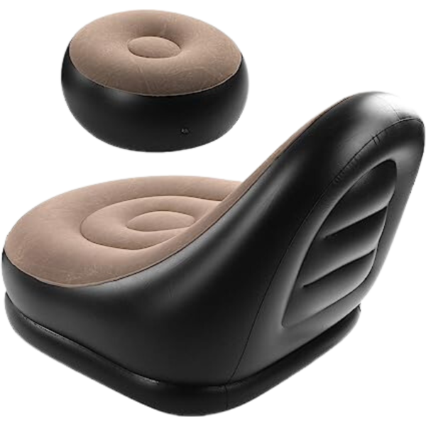 Sofá Inflável Ultra Lounge Com Pufe - Sofá Preguiçoso