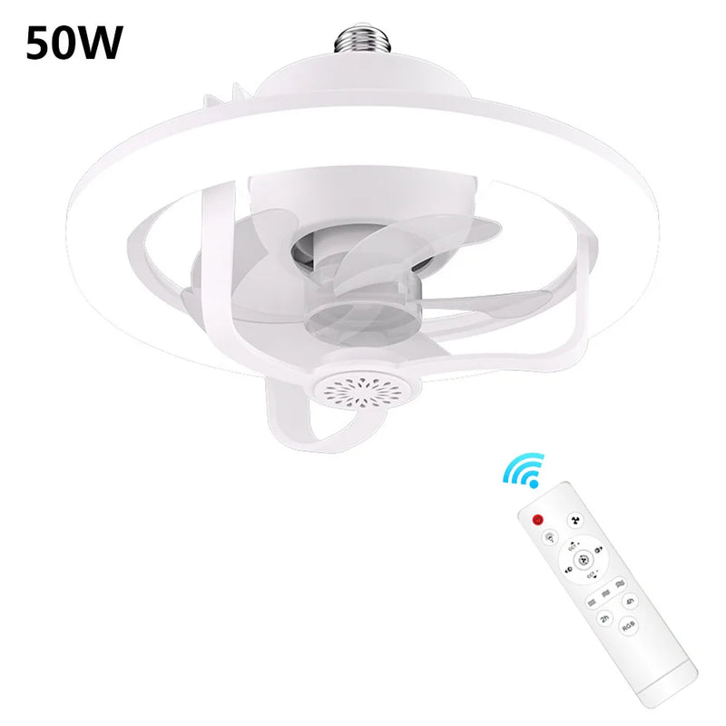 Ventilador E Luminária De Teto Com Rotação 360° Automatica