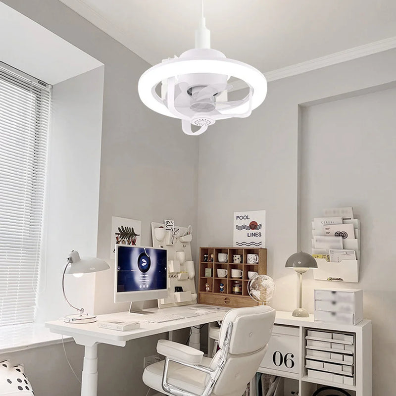 Ventilador E Luminária De Teto Com Rotação 360° Automatica