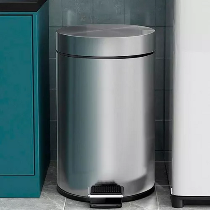 Kit Lixeira Inox 5L + Escova Sanitária