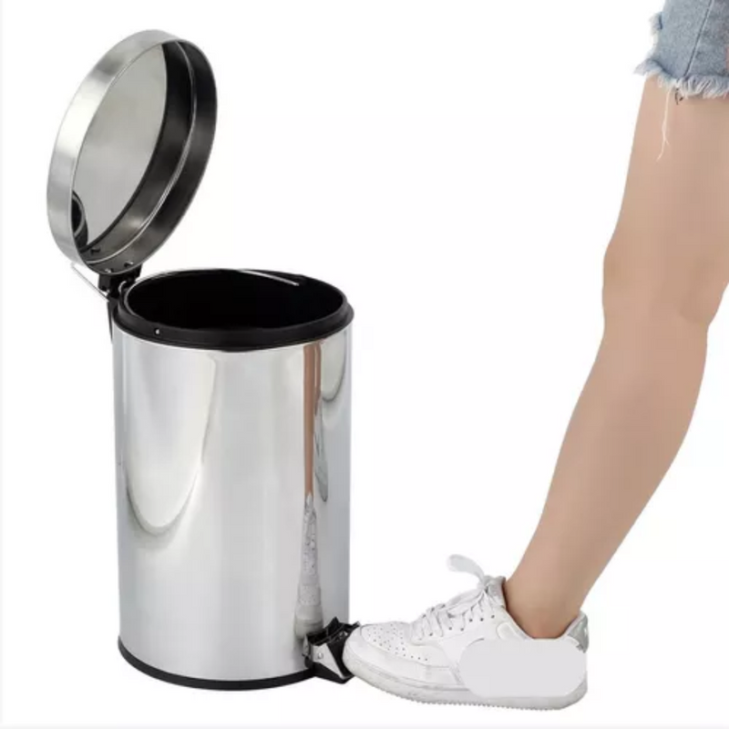 Kit Lixeira Inox 5L + Escova Sanitária