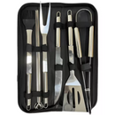 Kit Churrasco de Luxo com 9 Peças em Inox + Maleta
