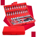 Jogo de Ferramentas com 46 Peças Soquete Aço c/ Maleta