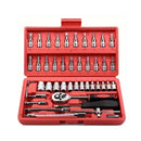 Jogo de Ferramentas com 46 Peças Soquete Aço c/ Maleta