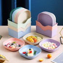 Conjunto 10 Pratos + Escorredor de Plástico Reutilizáveis (Cores Sortidas)