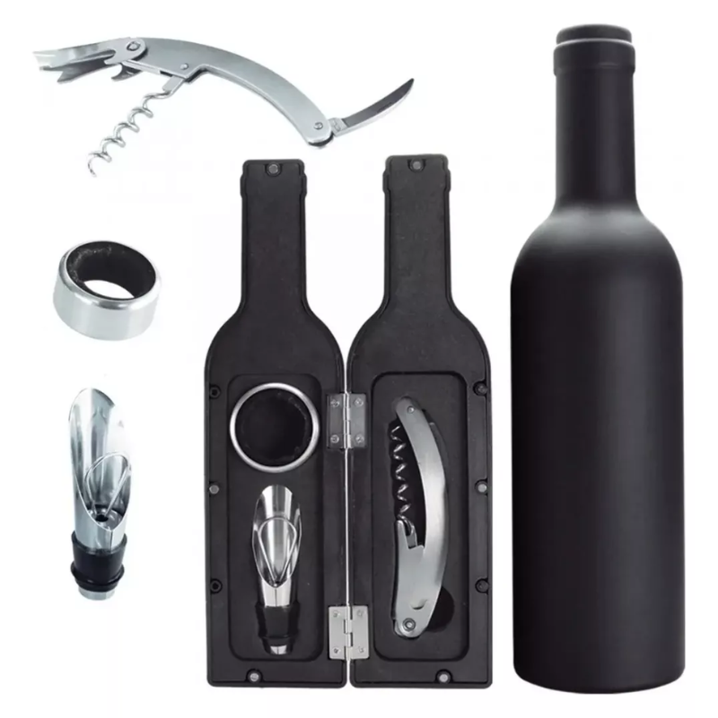 Kit Acessórios P/ Vinho em Garrafa 3 Peças Saca Rolhas Abridor